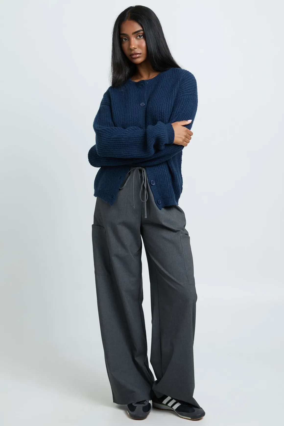 Gilet Tricoté Épais Ultra Doux À Col Rond