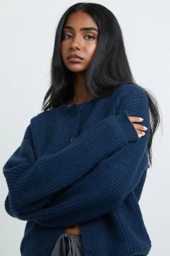 Gilet Tricoté Épais Ultra Doux À Col Rond