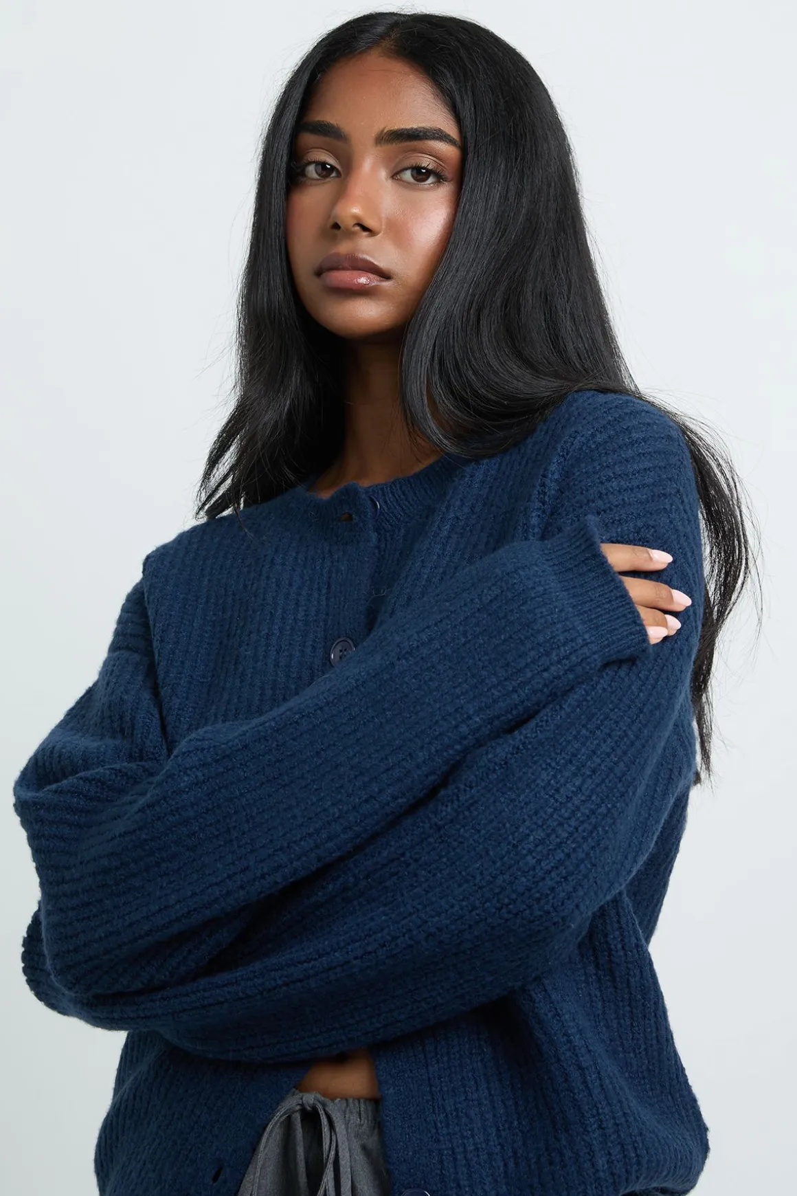Gilet Tricoté Épais Ultra Doux À Col Rond