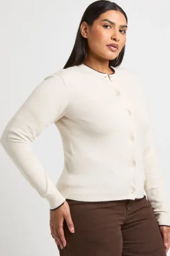 boohoo Gilet Tricoté Super Doux À Encolure Contrastée Plus<Femme Pulls Et Gilets|Toutes Les Mailles