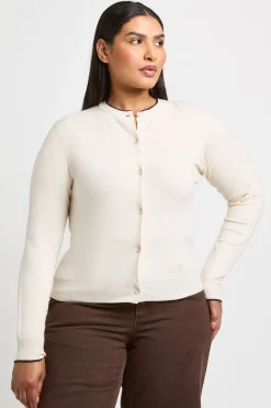 boohoo Gilet Tricoté Super Doux À Encolure Contrastée Plus<Femme Pulls Et Gilets|Toutes Les Mailles