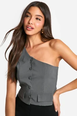 Gilet à une épaule en bengaline