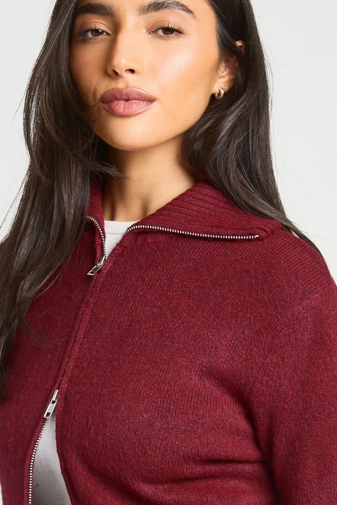 Gilet Zippé En Maille Douce