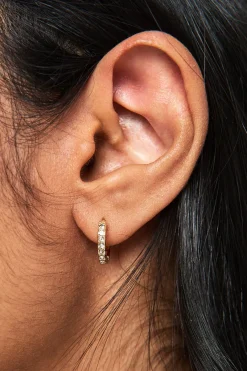 boohoo Gold Mini Embellished Hoops< Boucles D'Oreilles