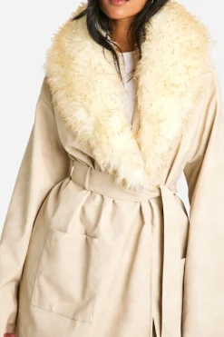 Grande doudoune en synthétique avec col en synthétique look vintage