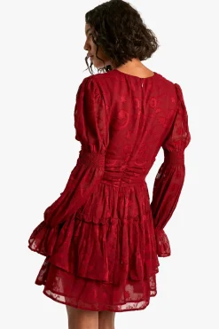 boohoo Grande robe patineuse en tissu burnout paisley avec manches bouffantes et taille froncée<Femme Robes Patineuses|Robes Bohème