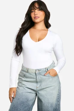 boohoo Grande taille - Body à manches longues<Femme Looks De Rentrée|Tops