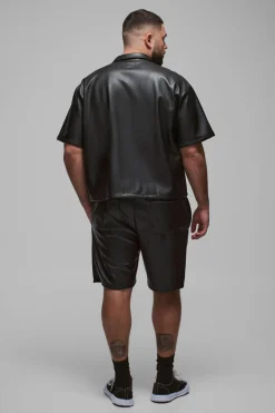 Grande taille - Chemise oversize plissée en synthétique