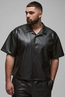 Grande taille - Chemise oversize plissée en synthétique