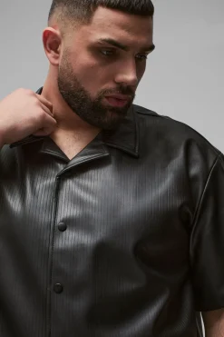 Grande taille - Chemise oversize plissée en synthétique