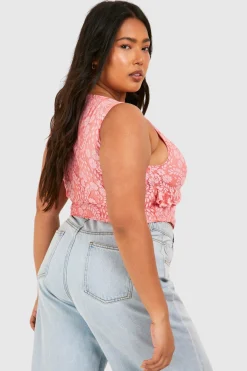Grande taille - Corset à volants et dentelle
