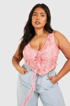 Grande taille - Corset à volants et dentelle