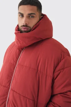 boohooMAN Grande taille - Doudoune oversize à col cheminée<Homme Vestes & Manteaux Grande Taille|Tout Afficher