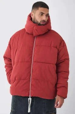 boohooMAN Grande taille - Doudoune oversize à col cheminée<Homme Vestes & Manteaux Grande Taille|Tout Afficher