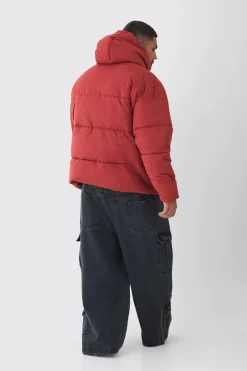 boohooMAN Grande taille - Doudoune oversize à col cheminée<Homme Vestes & Manteaux Grande Taille|Tout Afficher