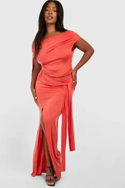 boohoo Grande taille - Jupe longue moulante nouée<Femme Jupes|Jupes