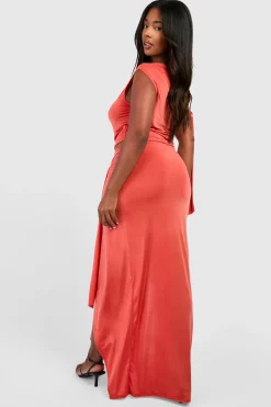 boohoo Grande taille - Jupe longue moulante nouée<Femme Jupes|Jupes