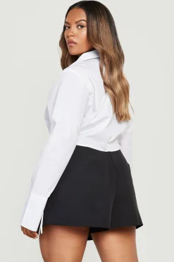 Grande taille - Jupe-short plissée