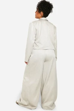boohoo Grande taille - Pantalon large à rayures fines<Femme Pantalons|Tailleurs