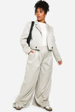 boohoo Grande taille - Pantalon large à rayures fines<Femme Pantalons|Tailleurs