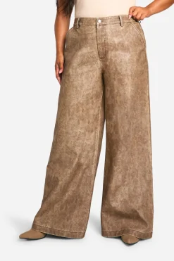 boohoo Grande taille - Pantalon large taille haute<Femme Pantalons