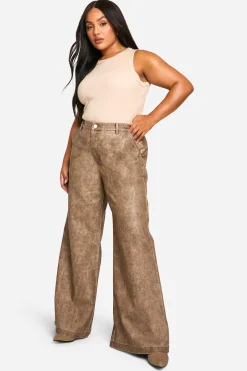 boohoo Grande taille - Pantalon large taille haute<Femme Pantalons