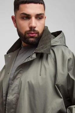 Grande taille - Parka à capuche en velours côtelé