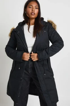 boohoo Grande taille - Parka en synthétique<Femme Vestes & Manteaux|Manteaux Et Vestes D’Automne