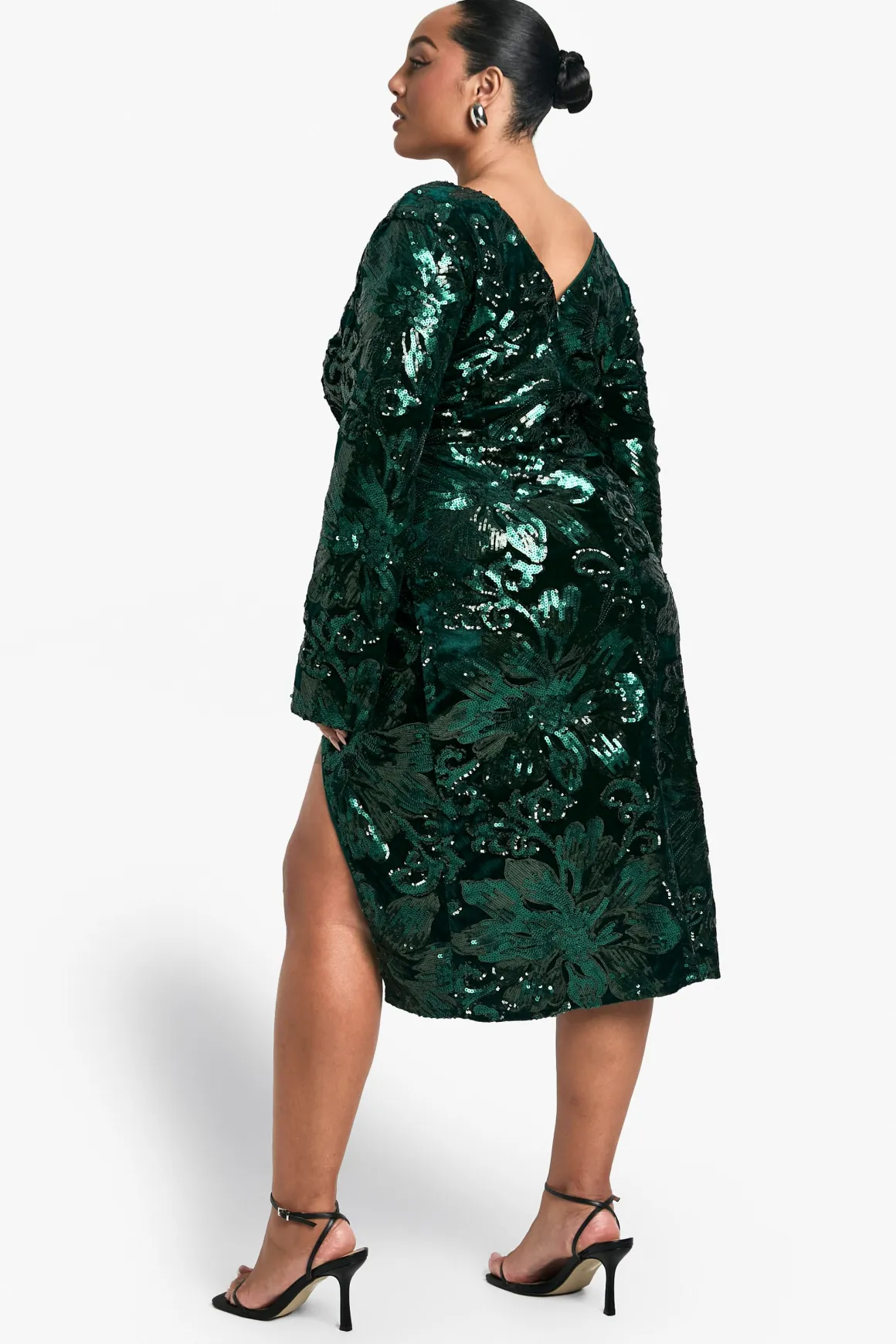 Grande taille - Robe mi-longue en velours