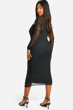 Grande taille - Robe mi-longue froncée