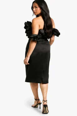 Grande taille - Robe mi-longue à épaules dénudées