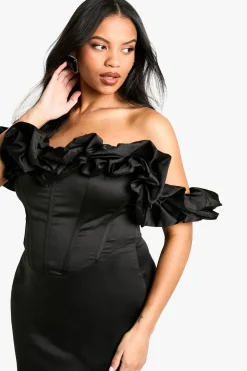 Grande taille - Robe mi-longue à épaules dénudées
