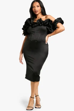 Grande taille - Robe mi-longue à épaules dénudées