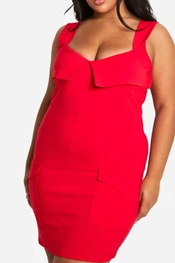 boohoo Grande taille - Robe moulante utilitaire<Femme Robes Moulantes|Robes
