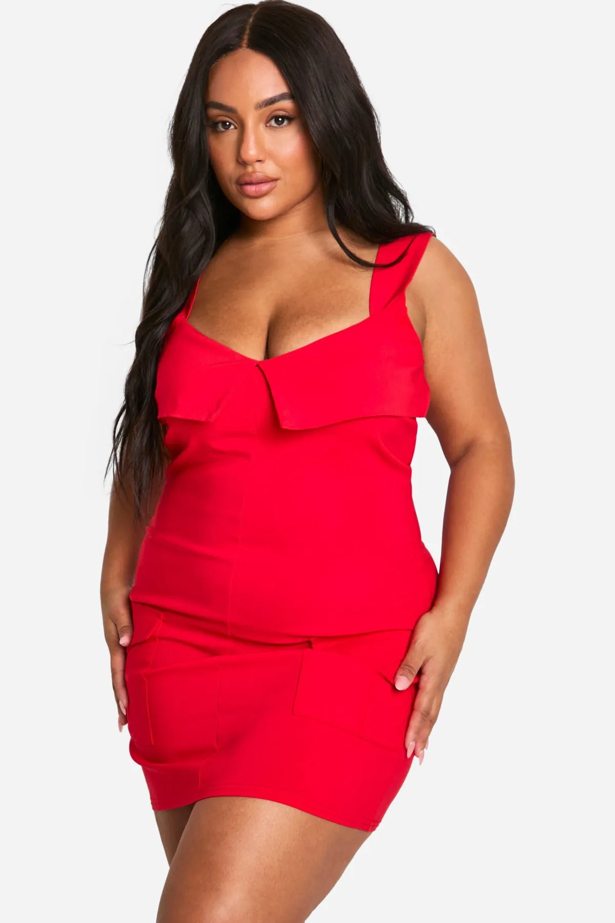 boohoo Grande taille - Robe moulante utilitaire<Femme Robes Moulantes|Robes