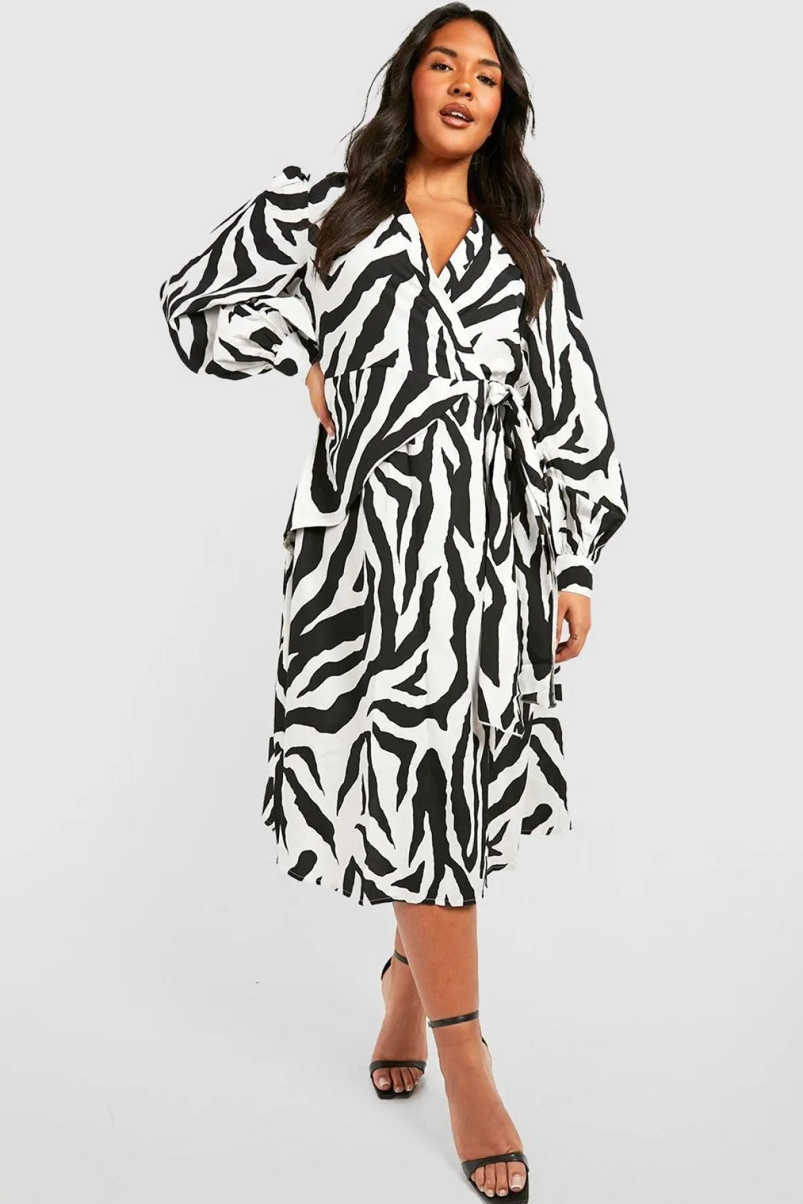 Grande taille - Robe patineuse mi-longue imprimée