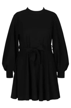 Grande taille - Robe patineuse à manches bishop et col montant