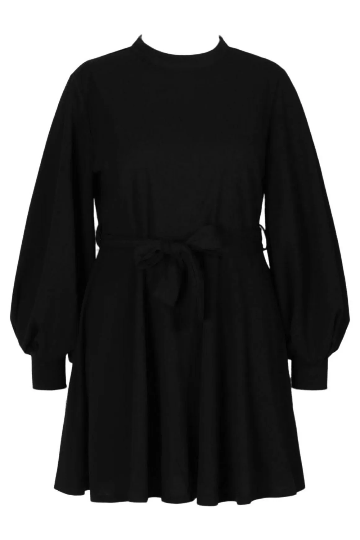 Grande taille - Robe patineuse à manches bishop et col montant