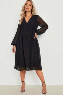 Grande taille - Robe plumetis nouée
