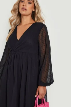 Grande taille - Robe plumetis nouée