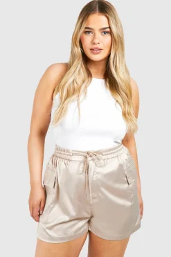 Grande taille - Short cargo satiné