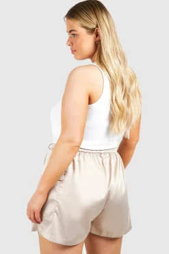 Grande taille - Short cargo satiné