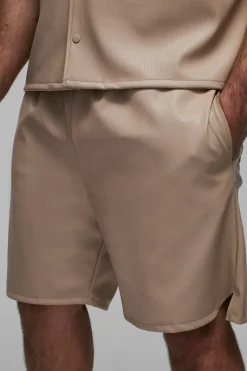 Grande taille - Short de basket plissé en synthétique