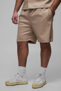 Grande taille - Short de basket plissé en synthétique
