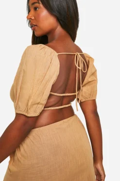 boohoo Grande taille - Top champêtre noué dans le dos<Femme Tops