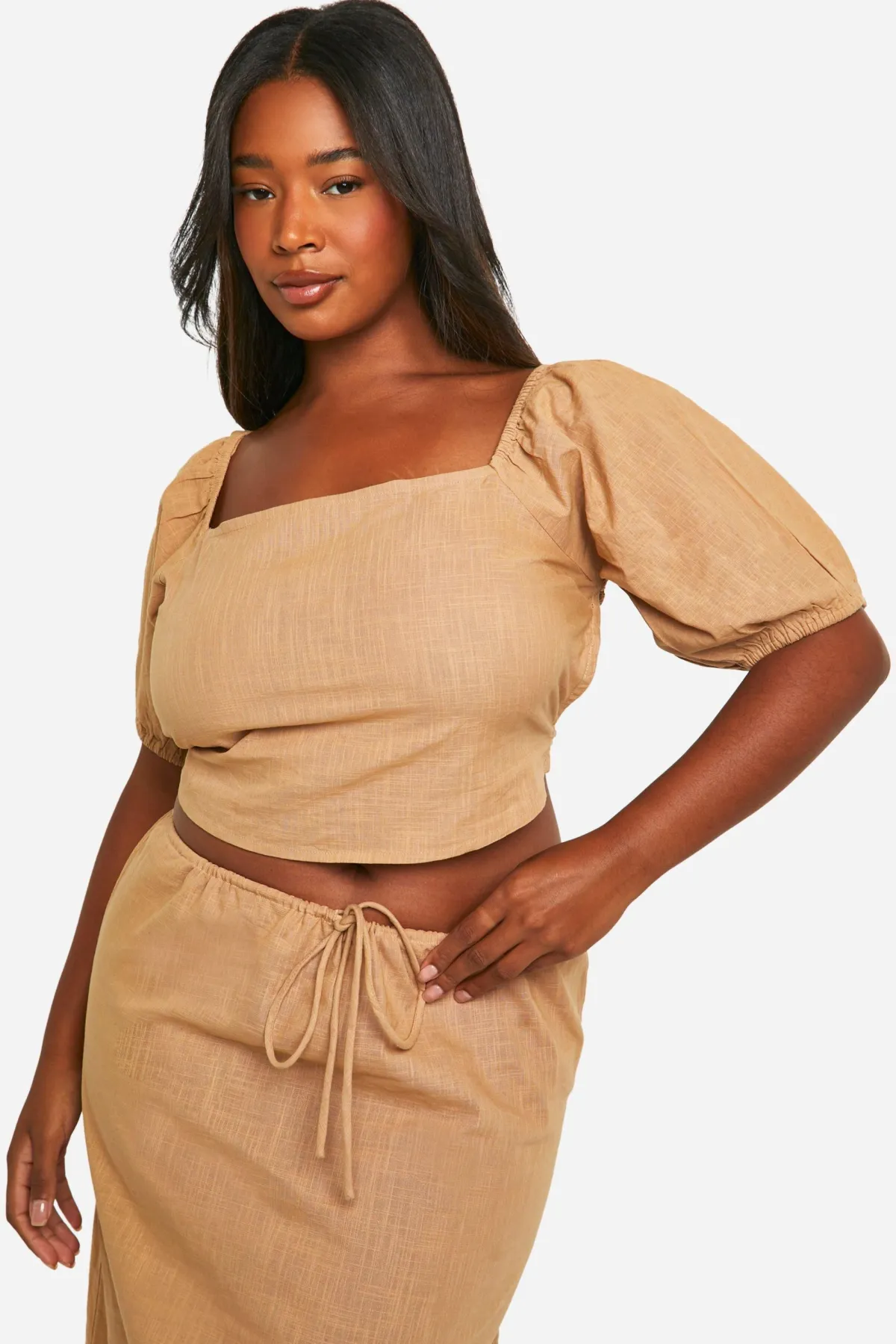 boohoo Grande taille - Top champêtre noué dans le dos<Femme Tops