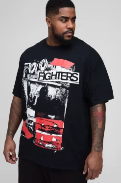boohooMAN Grande taille - T-shirt à imprimé Foo Fighters<Homme T-Shirts Impriméstendances|T-Shirts