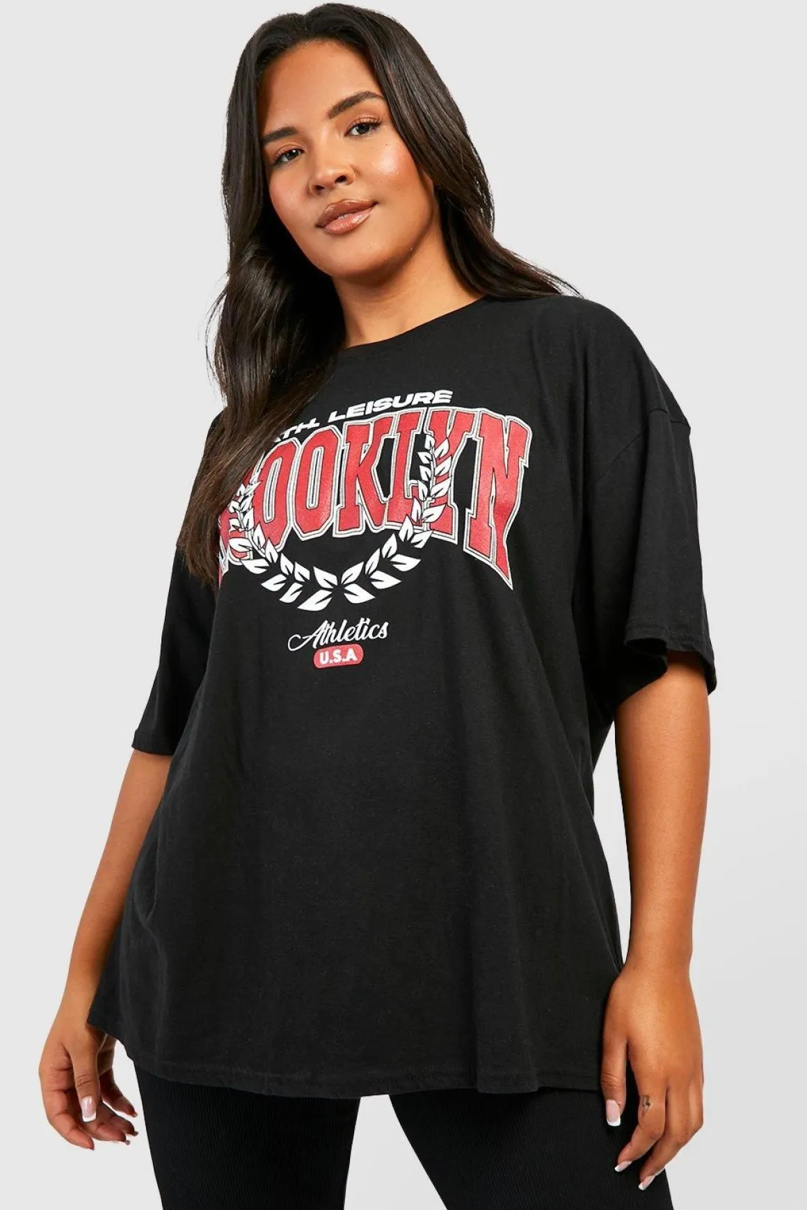Grande taille - T-shirt oversize à slogan Brooklyn