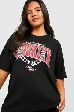 Grande taille - T-shirt oversize à slogan Brooklyn