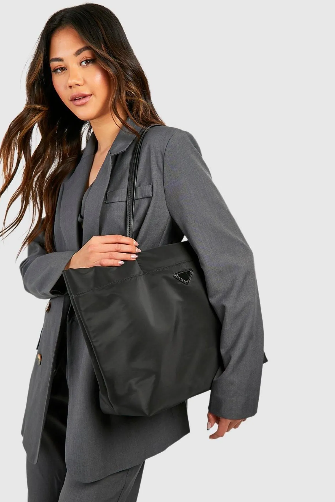 Grand Sac Cabas Oversize En Nylon Basique